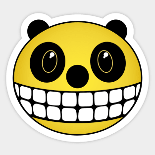 Yellow Panda Smiley Face Sticker